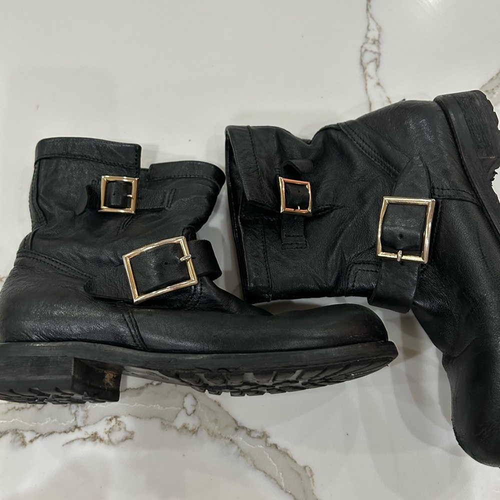 Jimmy choo black moto boots